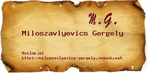 Miloszavlyevics Gergely névjegykártya